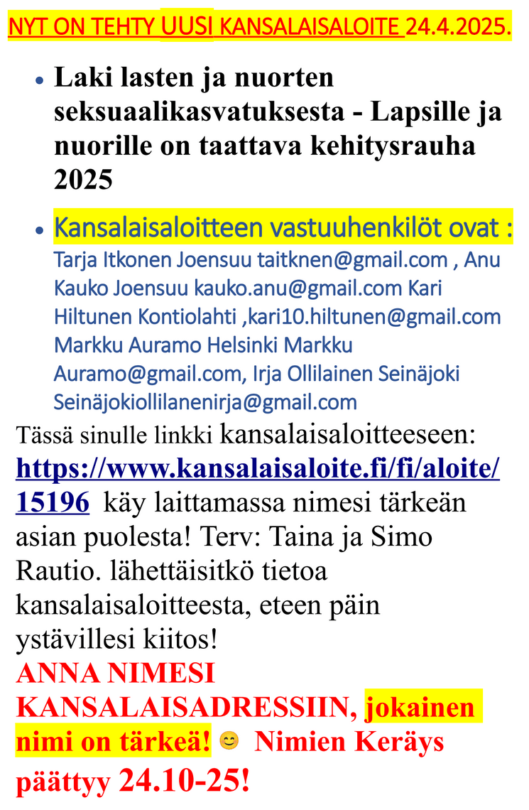 Kansalaialoite nuorille on taattava&nbsp;kehitysrauha